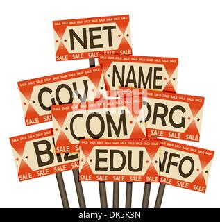 Domain names sale. Retro poster Stock Vector