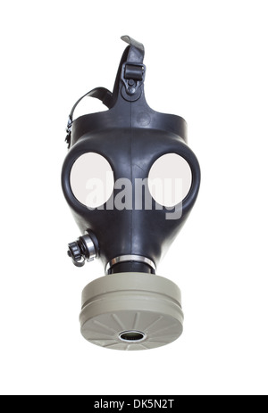 Old vintage gas mask on a white background. Stock Photo