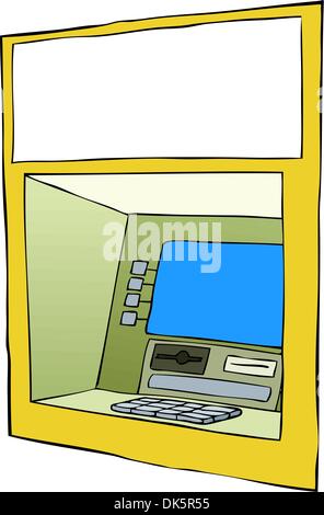 Cash machine on a white background, vector Stock Vector