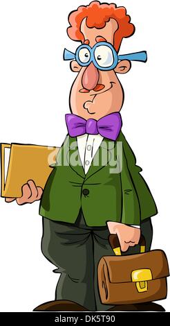 Professor of folders and briefcase vector illustration Stock Vector