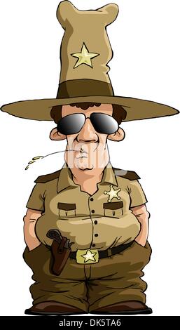 Sheriff on a white background, vector illustration Stock Vector