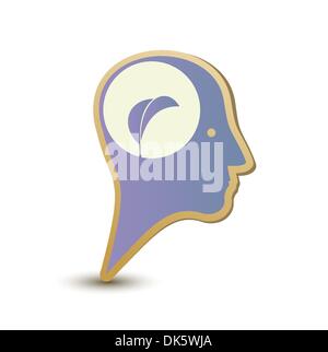 Eco man. Label sticker Stock Vector