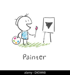 Painter artist Stock Vector