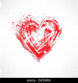 Painted brush heart shape Stock Vector