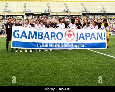 U.S.A. team manager SCIOSCIA Mike (L, 54) attends an opening ceremony ahead  of the Baseball Gold Medal Game against Japan at Yokohama Stadium in  Kanagawa Prefecture on Aug. 7, 2021. ( The