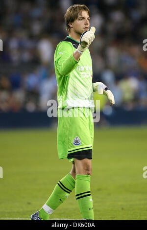 July 20, 2011 - Kansas City, Kansas, U.S - Newcastle United goalkeeper Tim Krul (26) gives a thumbs up to supporters at the end of the match. Newcastle United and Sporting KC played to a 0-0 draw in their first match of their American Tour at LIVESTRONG Sporting Park in Kansas City, Kansas. (Credit Image: © Tyson Hofsommer/Southcreek Global/ZUMAPRESS.com) Stock Photo