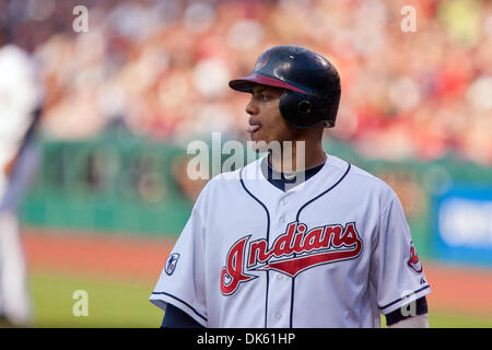 May 20, 2011 - Cleveland, Ohio, U.S - Cleveland second baseman Orlando Cabrera (20) during the second inning against Cincinnati.  The Cleveland Indians rallied to defeat the Cincinnati Reds 5-4 at Progressive Field in Cleveland, Ohio. (Credit Image: © Frank Jansky/Southcreek Global/ZUMAPRESS.com) Stock Photo