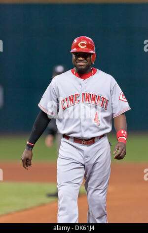 May 20, 2011 - Cleveland, Ohio, U.S - Cincinnati second baseman Brandon Phillips (4) during the sixth inning against Cleveland.  The Cleveland Indians rallied to defeat the Cincinnati Reds 5-4 at Progressive Field in Cleveland, Ohio. (Credit Image: © Frank Jansky/Southcreek Global/ZUMAPRESS.com) Stock Photo