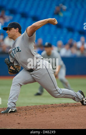 July 20, 2011 - Toronto, Ontario, Canada - Seattle Mariners Pitcher Jason Vargas (38) in action against the Toronto Blue Jays. The Toronto Blue Jays defeated the Seattle Mariners 11 - 6 at the Rogers Centre, Toronto Ontario. (Credit Image: © Keith Hamilton/Southcreek Global/ZUMAPRESS.com) Stock Photo