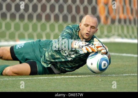 July 20, 2011 - Chester, Pennsylvania, U.S - Everton Goalkeeper Jan Mucha (1) with a save. The Philadelphia Union and  Everton are tied 0-0 at the half in a MLS friendly match being played at PPL Park in Chester, Pennsylvania (Credit Image: © Mike McAtee/Southcreek Global/ZUMAPRESS.com) Stock Photo