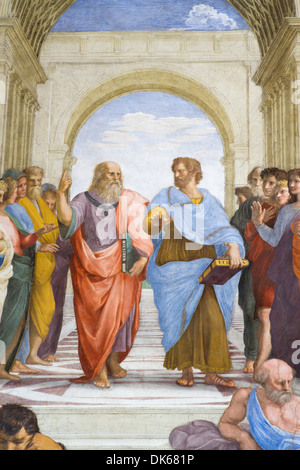 Detail from The School of Athens, a fresco designed and painted by Raphael (Raffaello Sanzio da Urbino) in the Apostolic Palace. Stock Photo