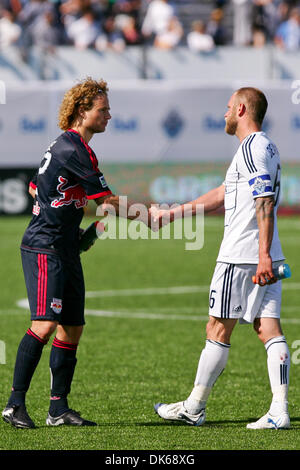 May 28, 2011 - Vancouver, British Columbia, Canada - Whitecaps #6 Jay DeMerit and Red Bulls #22 Stephen Keel shake hands after the game New York #22  New York Red Bulls tied Vancouver Whitecaps with a score of 1-1 on the Saturday game at the Empire Field in Vancouver. (Credit Image: © James Healey/Southcreek Global/ZUMAPRESS.com) Stock Photo