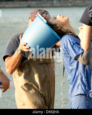 Mila Kunis on set of 'The Angriest Man in Brooklyn' in Dumbo Brooklyn New York City USA - 25.09.12 Stock Photo