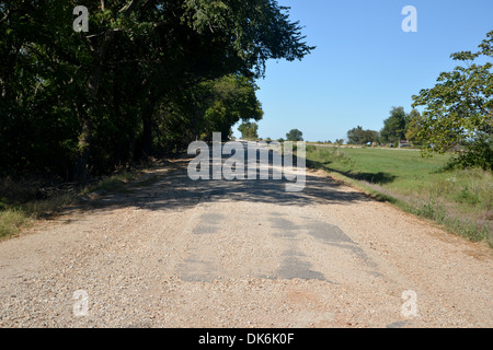 Route 66 Oklahoma. The 1922 9 foot wide section is the oldest surviving part Ribbon Road-Sidewalk Highway, from Miami to Afton Stock Photo