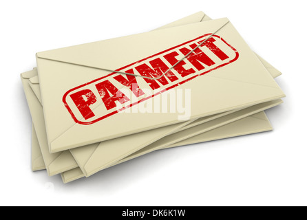 payment letters  (clipping path included) Stock Photo