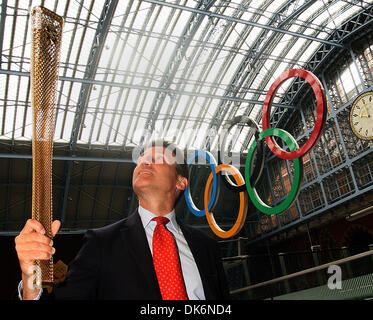 June 08, 2011 - London, England, United Kingdom - Lord SEBASTIAN COE with a First look at the prototype Torch design for the London 2012 Olympic Torch Relay at  London's St. Pancras International train Station. The Torch will enable 8,000 Torchbearers to carry the Olympic Flame around the UK during the 70-day Relay starting at Land's End on 19 May next year. (Credit Image: © Theodo