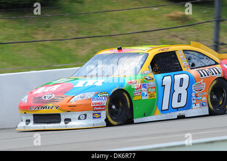 June 10, 2011 - Long Pond, Pennsylvania, United States of America - Kyle Busch brings the Joe Gibbs Racing  Toyota  #18 down the front stretch of Pocono Raceway during Friday's practice session. (Credit Image: © Brian Freed/Southcreek Global/ZUMAPRESS.com) Stock Photo