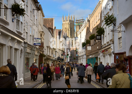 Shoppers in Low Petergate, York, Yorkshire, England, United Kingdom, UK, Europe Stock Photo