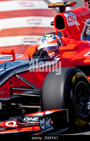 June 10, 2011 - Montreal, Quebec, Canada - June 10 2011: Timo GLOCK (DEU) Marussia Virgin Racing during Friday practice at Circuit Gilles-Villeneuve in Montreal, Quebec, Canada. (Credit Image: © Leon Switzer/Southcreek Global/ZUMAPRESS.com) Stock Photo