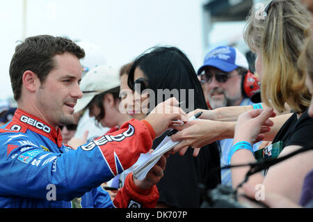 June 11, 2011 - Long Pond, Pennsylvania, United States of America - Casey Mears signs autographs for the fans after his qualifying run for the 5-Hour Energy 500 at the Pocono Raceway. (Credit Image: © Brian Freed/Southcreek Global/ZUMAPRESS.com) Stock Photo