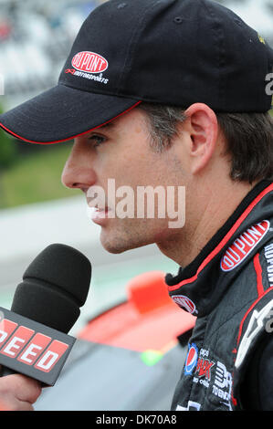June 11, 2011 - Long Pond, Pennsylvania, United States of America - Jeff Gordon talks with the media after his qualifying run for the 5-Hour Energy 500 at the Pocono Raceway. (Credit Image: © Brian Freed/Southcreek Global/ZUMAPRESS.com) Stock Photo