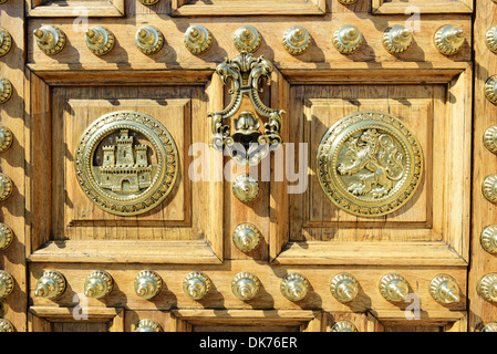 Restored Ornate Door Of The Palacio De Capitania General De Barcelona, former convent Catalonia, Barcelona, Spain