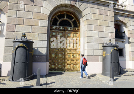 Restored Ornate Door Of The Palacio De Capitania General De Barcelona, former convent Catalonia, Barcelona, Spain