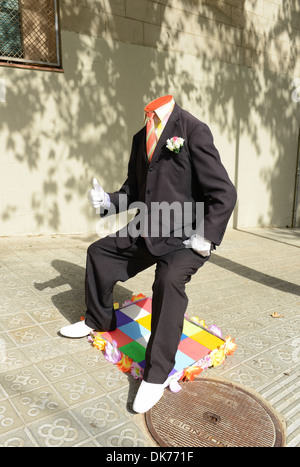 Street entertainer, street performer, Barcelona, Spain Stock Photo