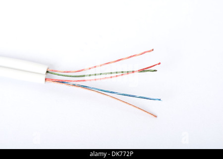 covered cable used in electrical wiring systems Stock Photo