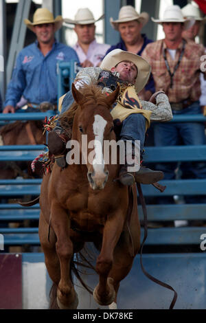 June 17, 2011 - Reno, Nevada, U.S - Joe Gunderson of Agar, SD rides Diaper Duty the Reno Rodeo. (Credit Image: © Matt Cohen/Southcreek Global/ZUMAPRESS.com) Stock Photo