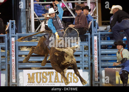 June 17, 2011 - Reno, Nevada, U.S - Tyler Smith of Fruita, CO rides Kool Kountry at the Reno Rodeo. (Credit Image: © Matt Cohen/Southcreek Global/ZUMAPRESS.com) Stock Photo