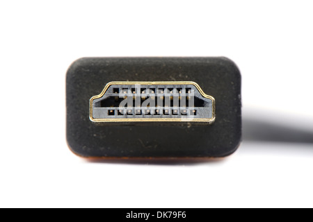 close shot of HDMI cable isolated on white Stock Photo