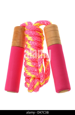 Skipping rope on white background Stock Photo - Alamy