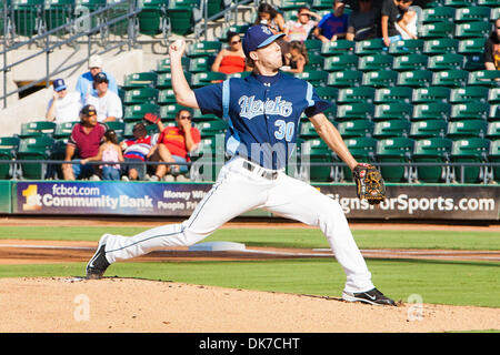 June 19, 2011 - Corpus Christi, Texas, U.S - Corpus Christi P Ross Seaton (30) throw 64-pitches against Roughriders. Roughriders defeated the Hooks 9-8 at Whataburger Field in extra innings. (Credit Image: © Juan DeLeon/Southcreek Global/ZUMAPRESS.com) Stock Photo