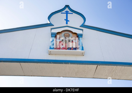 Russian Old Believers Church in Nikolaevsk, Alaska,USA Stock Photo