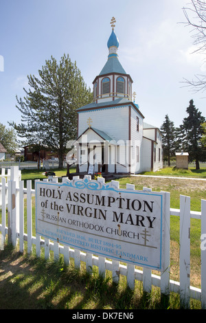 Russian Old Believers Church in Nikolaevsk, Alaska,USA Stock Photo