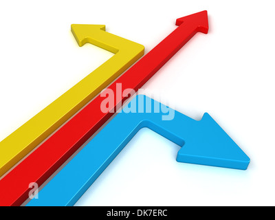 Arrows in three directions Stock Photo