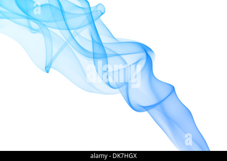 Colorful smoke on white background. Smooth waves, spectrum colors. Stock Photo