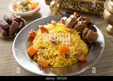 arab rice, ramadan foods in middle east usually served with tandoor lamb Stock Photo