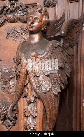 ANTWERP, BELGIUM - SEPTEMBER 5: Carved cherub in St. Charles Borromeo church on September 5, 2013 in Antwerp, Belgium Stock Photo