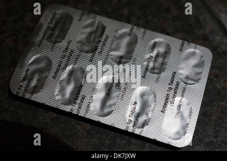 Antepsin sucralfate tablet medical pills packaging Stock Photo - Alamy