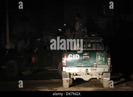 (131204) -- KABUL, Dec. 3, 2013 (Xinhua) -- Afghan soldiers are seen inside their vehicles at the site of blast in Kabul, Afghanistan on December 3, 2013. (Xinhua/Ahmad Massoud) Stock Photo