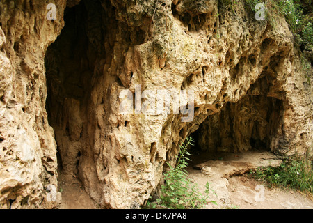 Caves at Devil bridge natural monument in the Syunik region of Armenia. Stock Photo