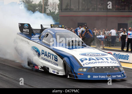 June 26, 2011 - Norwalk, Ohio, U.S - Robert Tasca III (#5, MOTORCRAFT / QUICK LANE) competes in Fuel Funny Car during the Fifth Annual Summit Racing Equipment NHRA Nationals at Summit Racing Equipment Motorsports Park in Norwalk OH. (Credit Image: © Frank Jansky/Southcreek Global/ZUMAPRESS.com) Stock Photo