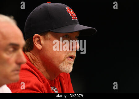 July 3, 2011 - St.Petersburg, Florida, U.S - St. Louis Cardinals batting coach Mark McGwire (25) during the match up between the Tampa Bay Rays and St. Louis Cardinals at Tropicana Field. The Rays win 8 - 3. (Credit Image: © Luke Johnson/Southcreek Global/ZUMApress.com) Stock Photo