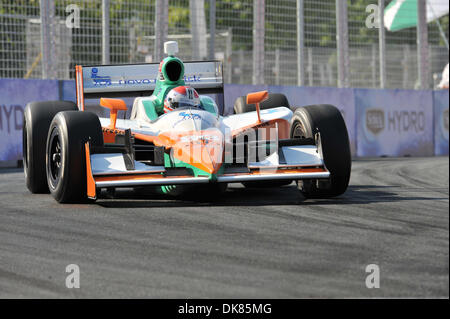 July 9, 2011 - Toronto, Ontario, Canada - Charlie Kimball enters turn 5 at the Honda Indy Toronto (Credit Image: © Steve Dormer/Southcreek Global/ZUMAPRESS.com) Stock Photo