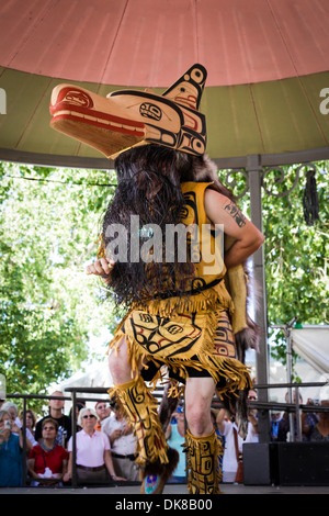 Santa Fe, New Mexico, United States.Indian Market Native American dancer Stock Photo