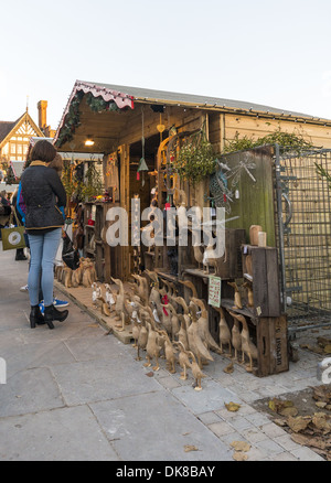 Salisbury Christmas market in the Guildhall Square, Salisbury, Wiltshire Stock Photo