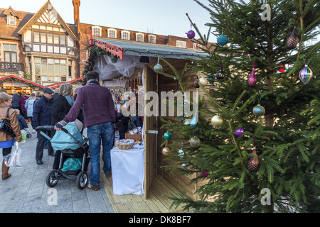 Salisbury Christmas market in the Guildhall Square, Salisbury, Wiltshire Stock Photo