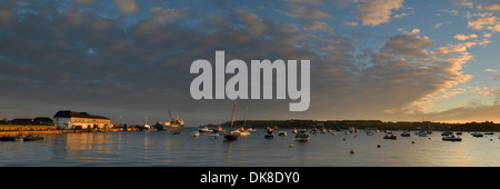 Dawn over the harbour on St Mary's, Isles of Scilly Stock Photo